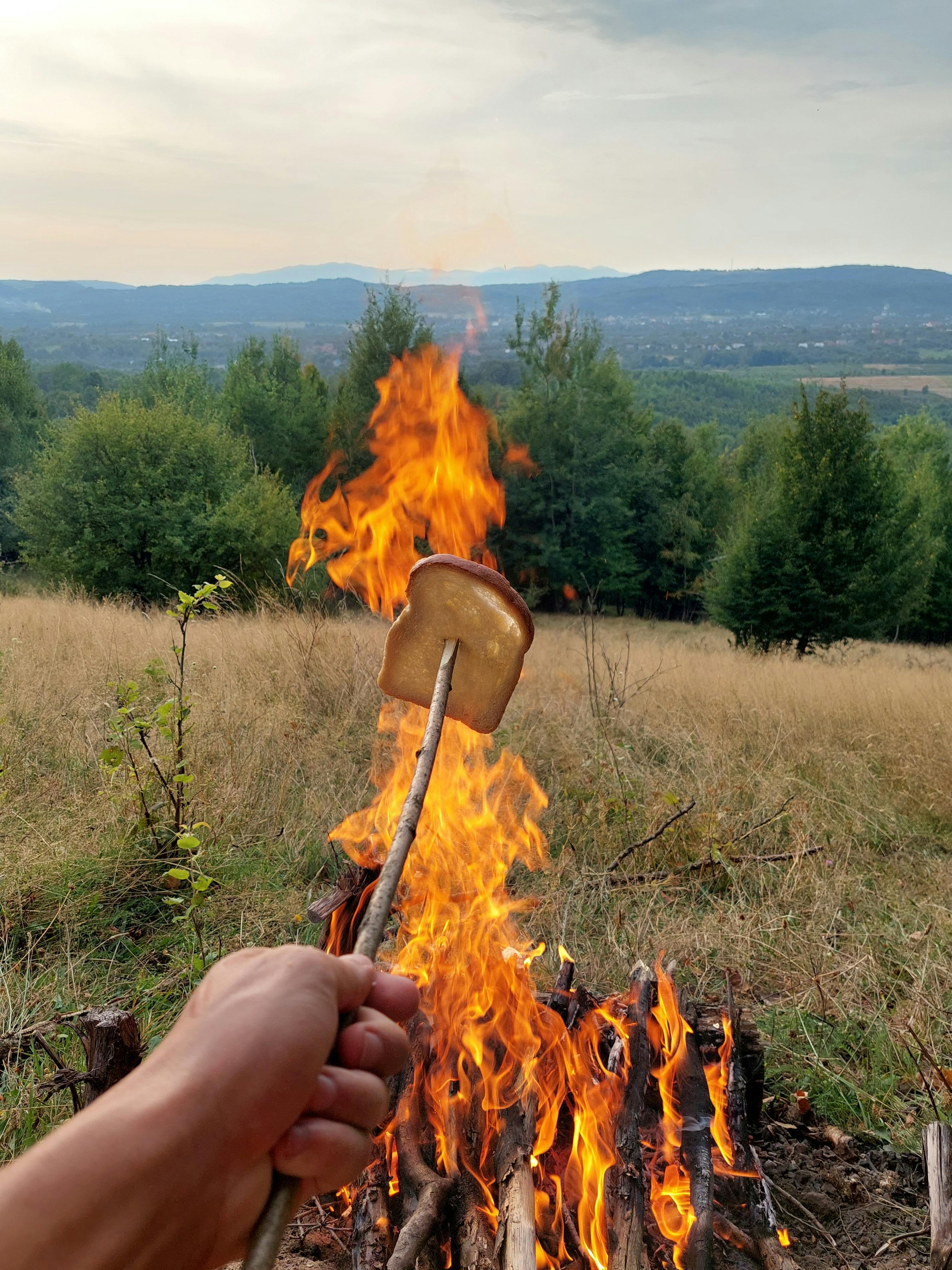 Campfire Recipe: Cheesy Garlic Bread on a Stick**