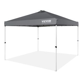 Pop Up Canopy Tent, 10 x 10 ft, 250 D PU Silver Coated Tarp, with Portable Roller Bag and 4 Sandbags, Waterproof and Sun Shelter Gazebo for Outd