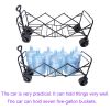 Big large capacity Folding cart Extra Long Extender Wagon Cart Folding Wagon Garden Shopping Beach Cart (black + blue)