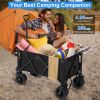 Wagons Cart Heavy-Duty Folding PRO, 265 lbs Collapsible Carts with Wheels, Large Capacity, Outdoor Camping Garden Carts Beach Cart with Universal Whee