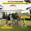 Outdoor Canopy Gazebo Tent, Portable Canopy Shelter with 12'x12' Large Shade Tents for Parties, Backyard, Patio Lawn and Garden, 4 Sandbags, Car