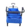 folding wagon Collapsible Outdoor Utility Wagon, Heavy Duty Folding Garden Portable Hand Cart, Drink Holder, Adjustable Handles