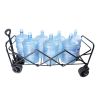 Big large capacity Folding cart Extra Long Extender Wagon Cart Folding Wagon Garden Shopping Beach Cart (black + blue)