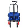 folding wagon Collapsible Outdoor Utility Wagon, Heavy Duty Folding Garden Portable Hand Cart, Drink Holder, Adjustable Handles