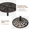 Outdoor Bistro Pub Table, Round Patio Bar Height Cocktail Table, Antique Bronze