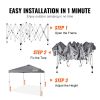 Pop Up Canopy Tent, 10 x 10 ft, 250 D PU Silver Coated Tarp, with Portable Roller Bag and 4 Sandbags, Waterproof and Sun Shelter Gazebo for Outd