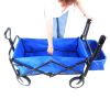 folding wagon Collapsible Outdoor Utility Wagon, Heavy Duty Folding Garden Portable Hand Cart, Drink Holder, Adjustable Handles