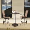 Outdoor Bistro Pub Table, Round Patio Bar Height Cocktail Table, Antique Bronze