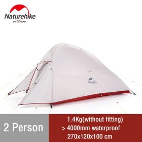 Naturehike Cloud Up Camping Tent Hiking Outdoor Family Beach Shade Waterproof Camping Portable 1 2 3 person Backpacking Tent (Color: 2 man - Gray)