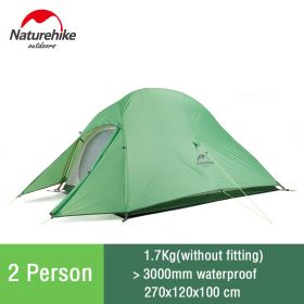 Naturehike Cloud Up Camping Tent Hiking Outdoor Family Beach Shade Waterproof Camping Portable 1 2 3 person Backpacking Tent (Color: 2 man - Green)