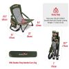 Low Folding Camping Chair, Portable Beach Chairs, Mesh Back Lounger For Outdoor Lawn Beach Camp Picnic